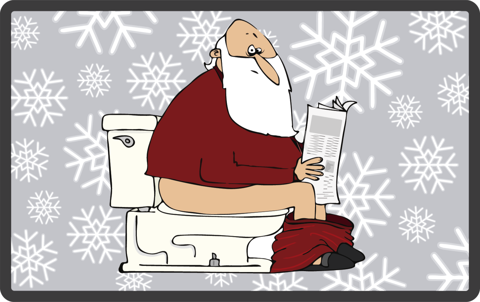 Santa on the toilet cartoon Christmas tree mat - TenStickers