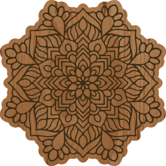 Mandala effect wood wood effect vinyl rug - TenStickers