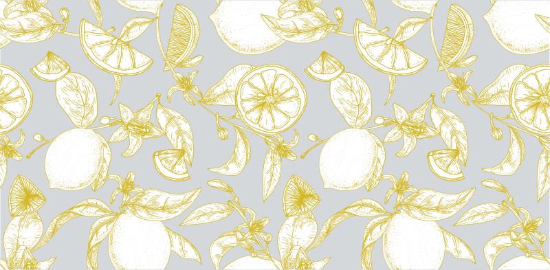 Bunch of lemons floral rug - TenStickers
