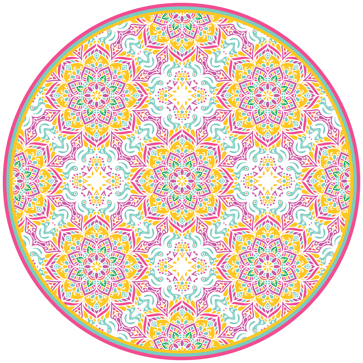 Colourful Mosaic mandala vinyl rug - TenStickers
