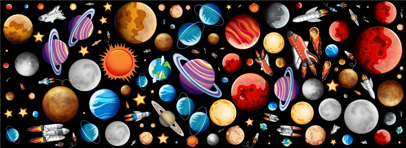 Space Exploration gaming vinyl rug - TenStickers