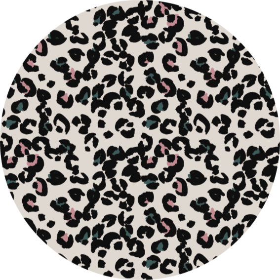 White round vinyl carpet leopard animal rug - TenStickers