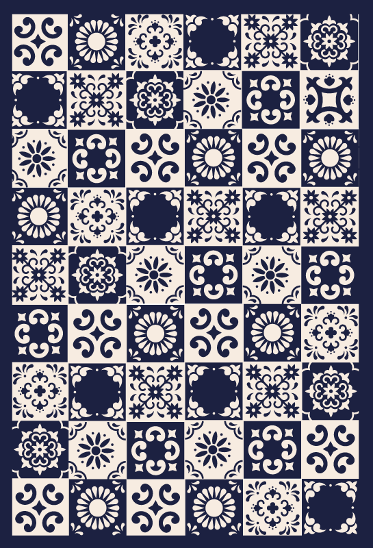 Intricate Tilework tile vinyl rug - TenStickers