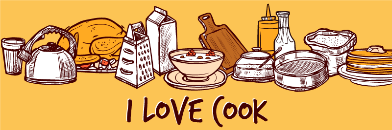 I Love Cook kitchen vinyl rug - TenStickers