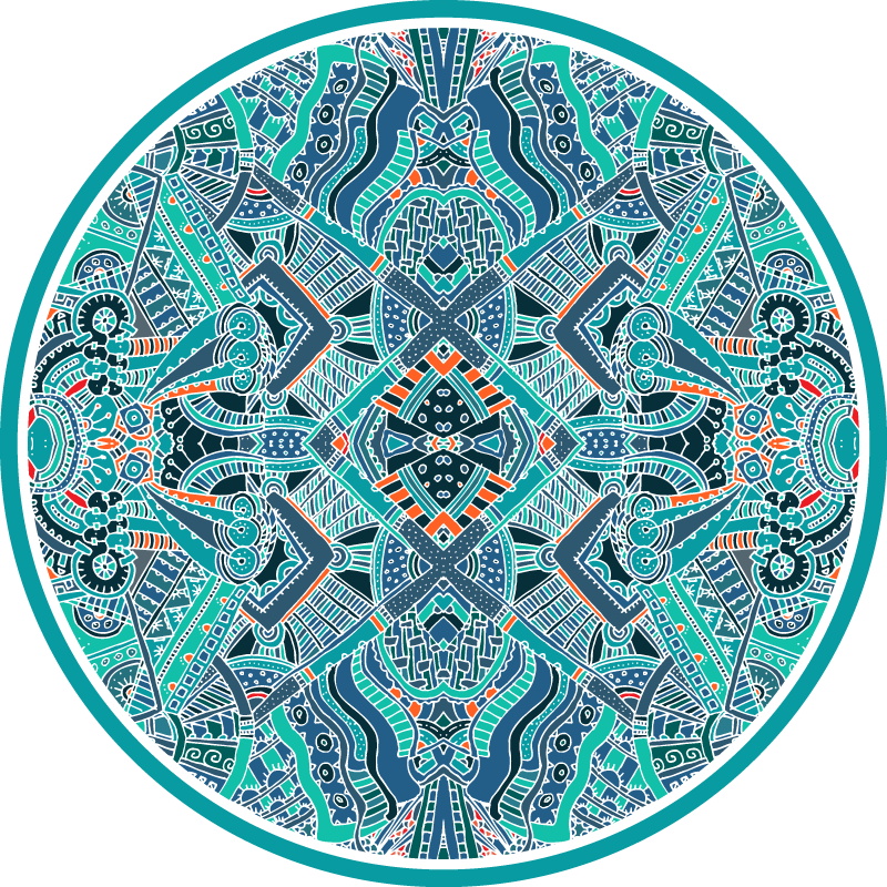 Mandala vinyl rug mandala circular design - TenStickers