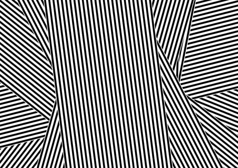 Black white striped vinyl rug for living room - TenStickers