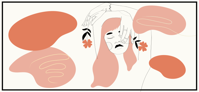 Abstract Facial Art minimalist vinyl rug - TenStickers