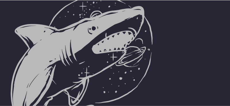Cosmic Shark Space vinyl rug - TenStickers