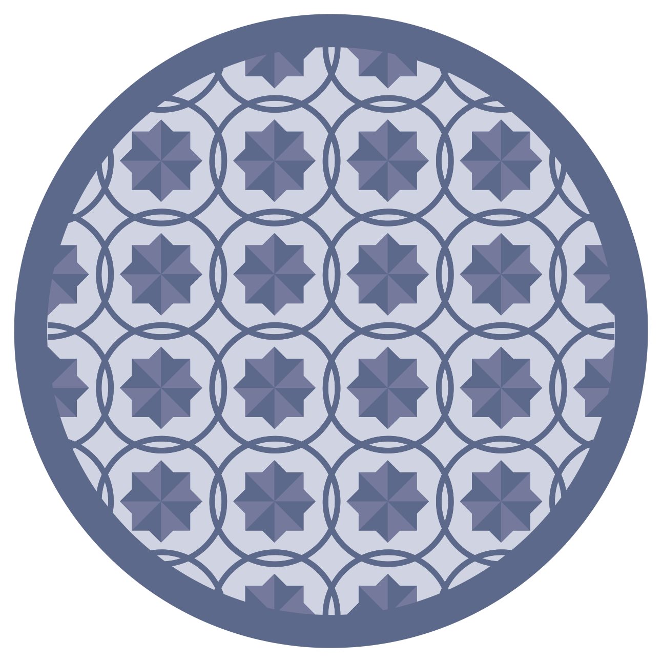 Geometric vinyl rug with symmetric design - TenStickers