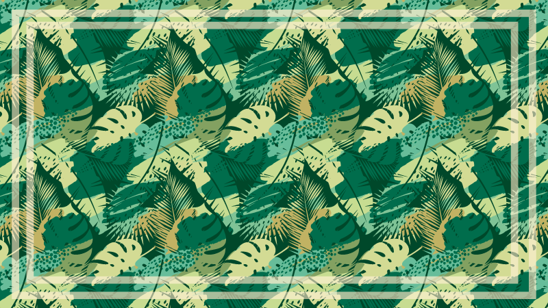 tropical jungle leaves floral rug - TenStickers