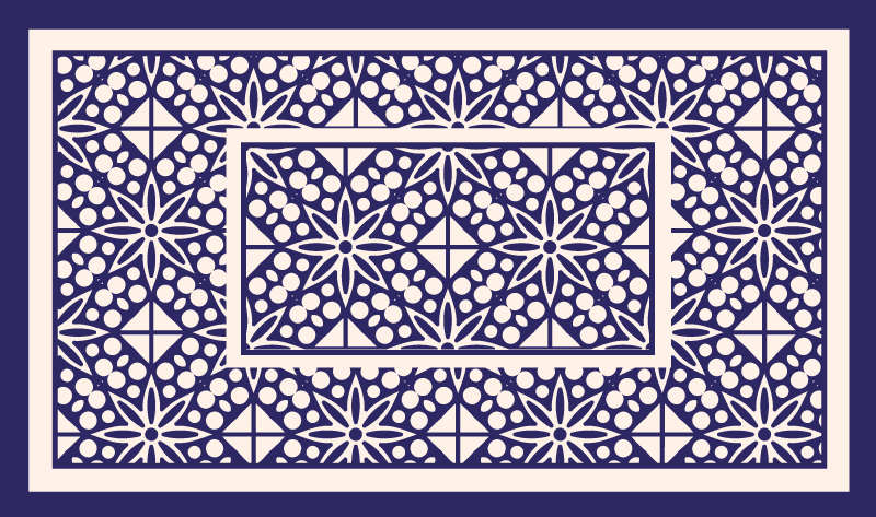 Decorative Geometric Pattern tile vinyl rug - TenStickers