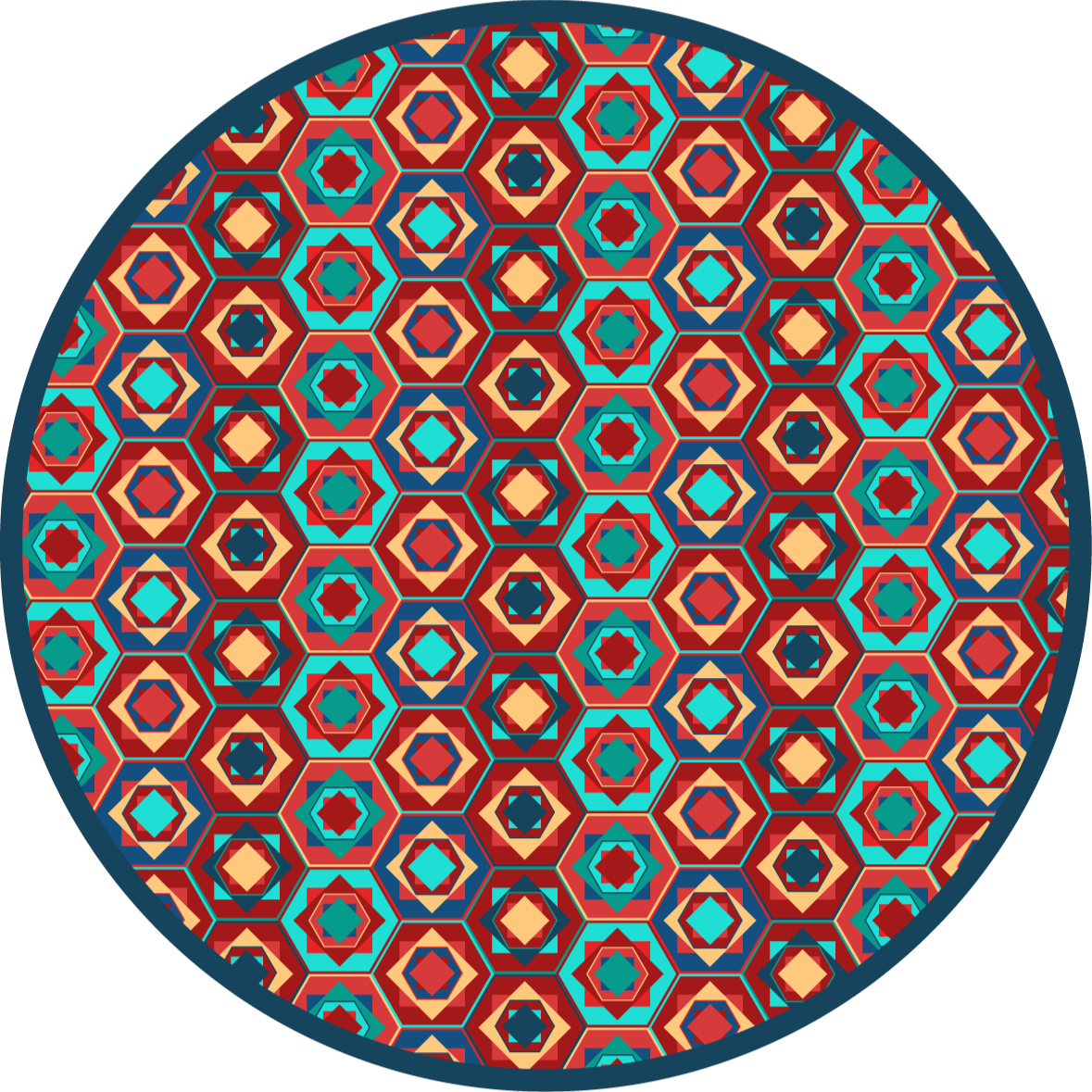 Geometric vinyl rug geometric harmony circle - TenStickers