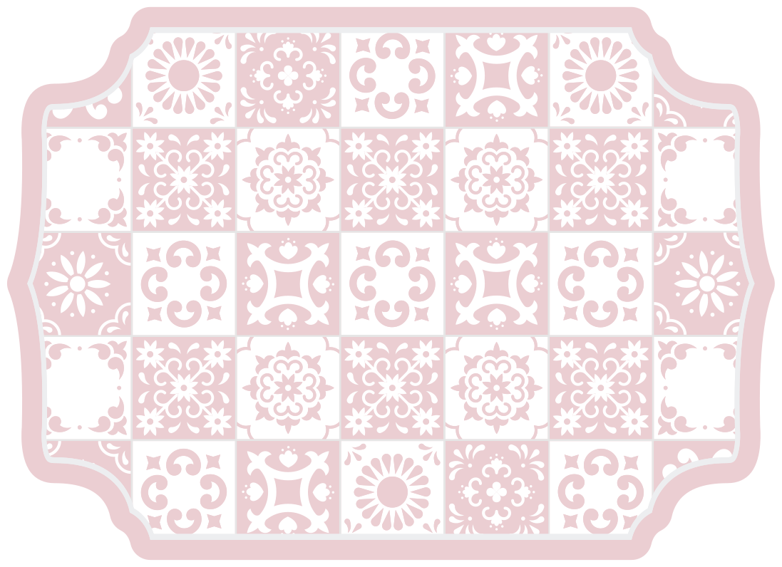 Tile vinyl rug intricate tile design - TenStickers