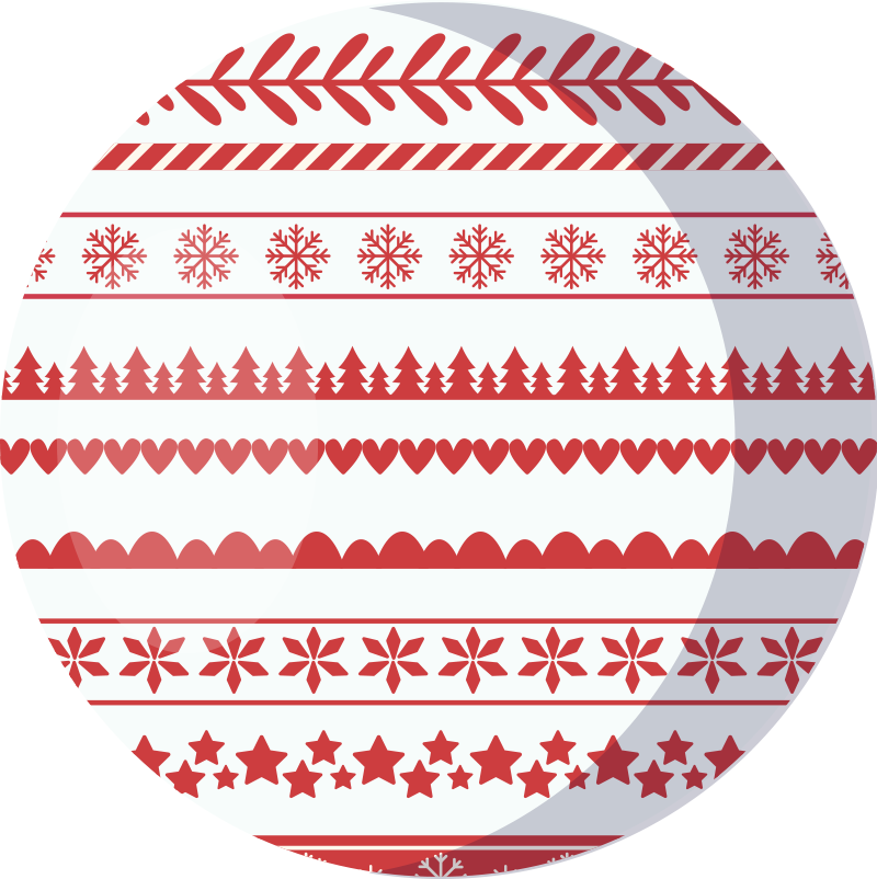 Red and White Christmas Pattern vinyl rug - TenStickers