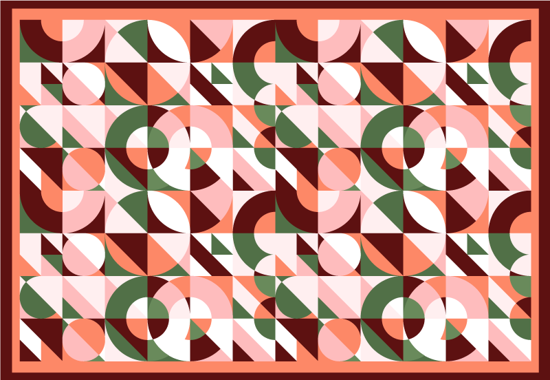 Geometric vinyl rug with mosaic design - TenStickers