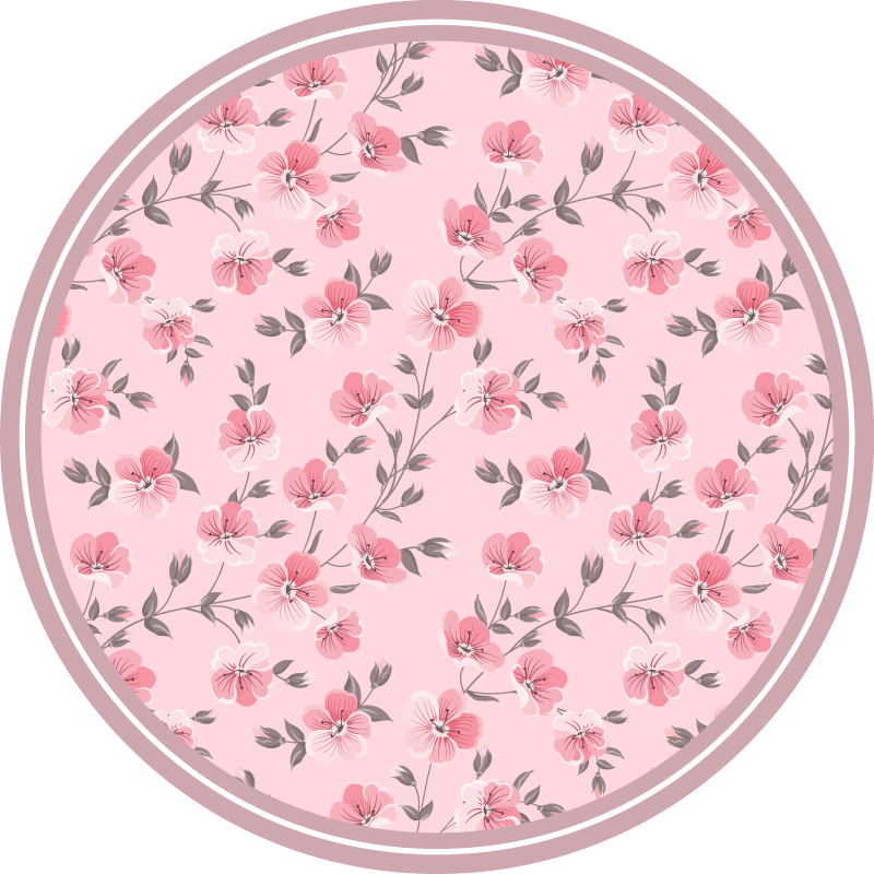Pink Flower Petals floral rug - TenStickers