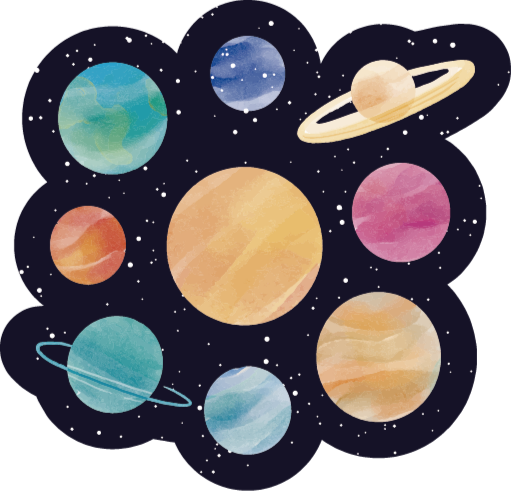 Different planets kids vinyl rug - TenStickers