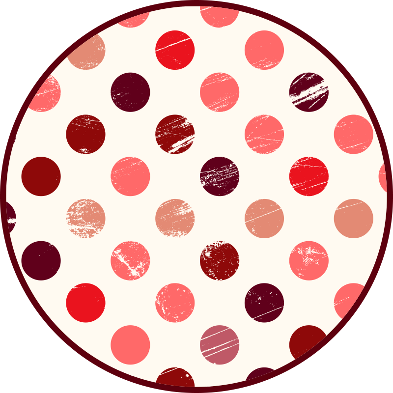 Shades of red dots geometric vinyl rugs - TenStickers