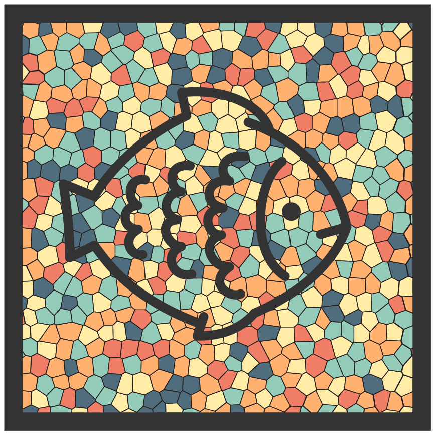 Mosaic vinyl rug with mosaic fish design - TenStickers