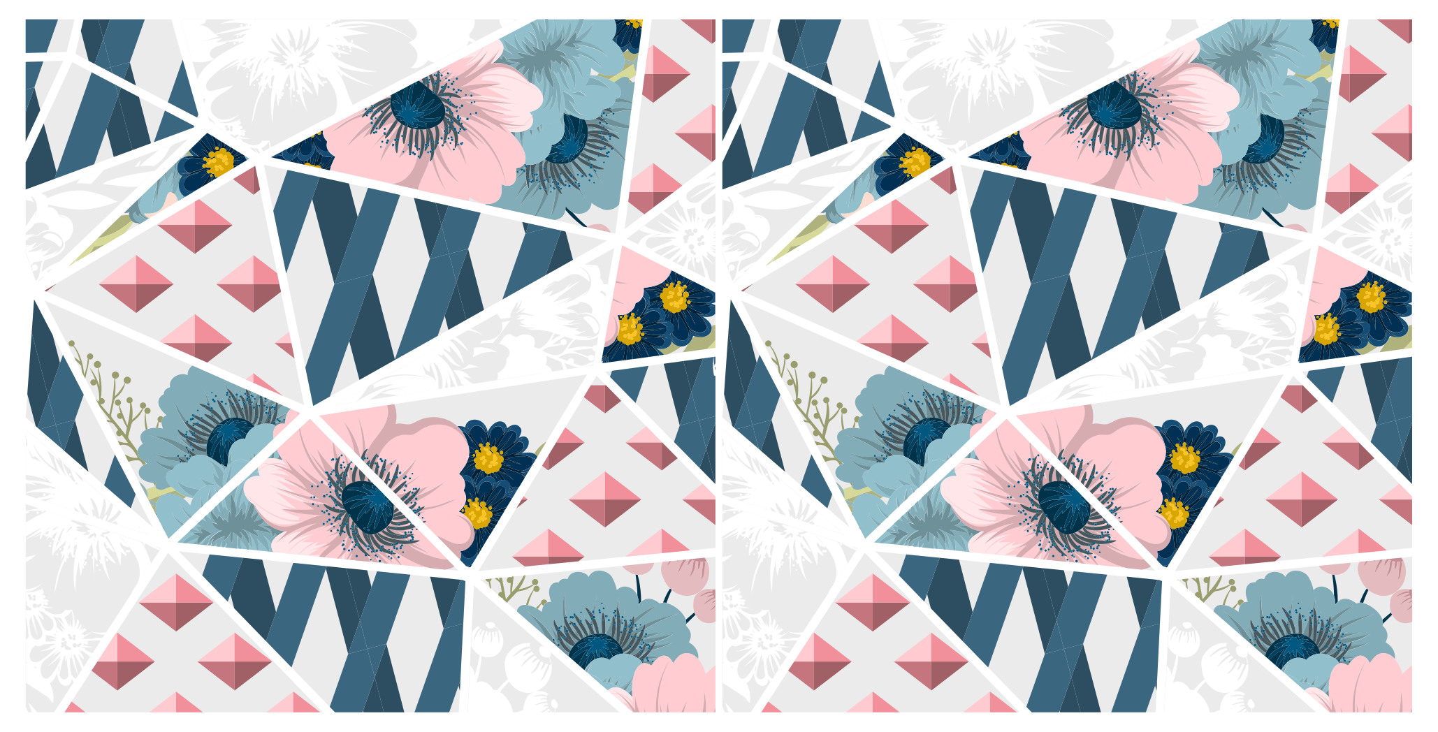 Geometric vinyl rug geometric floral kaleidoscope - TenStickers