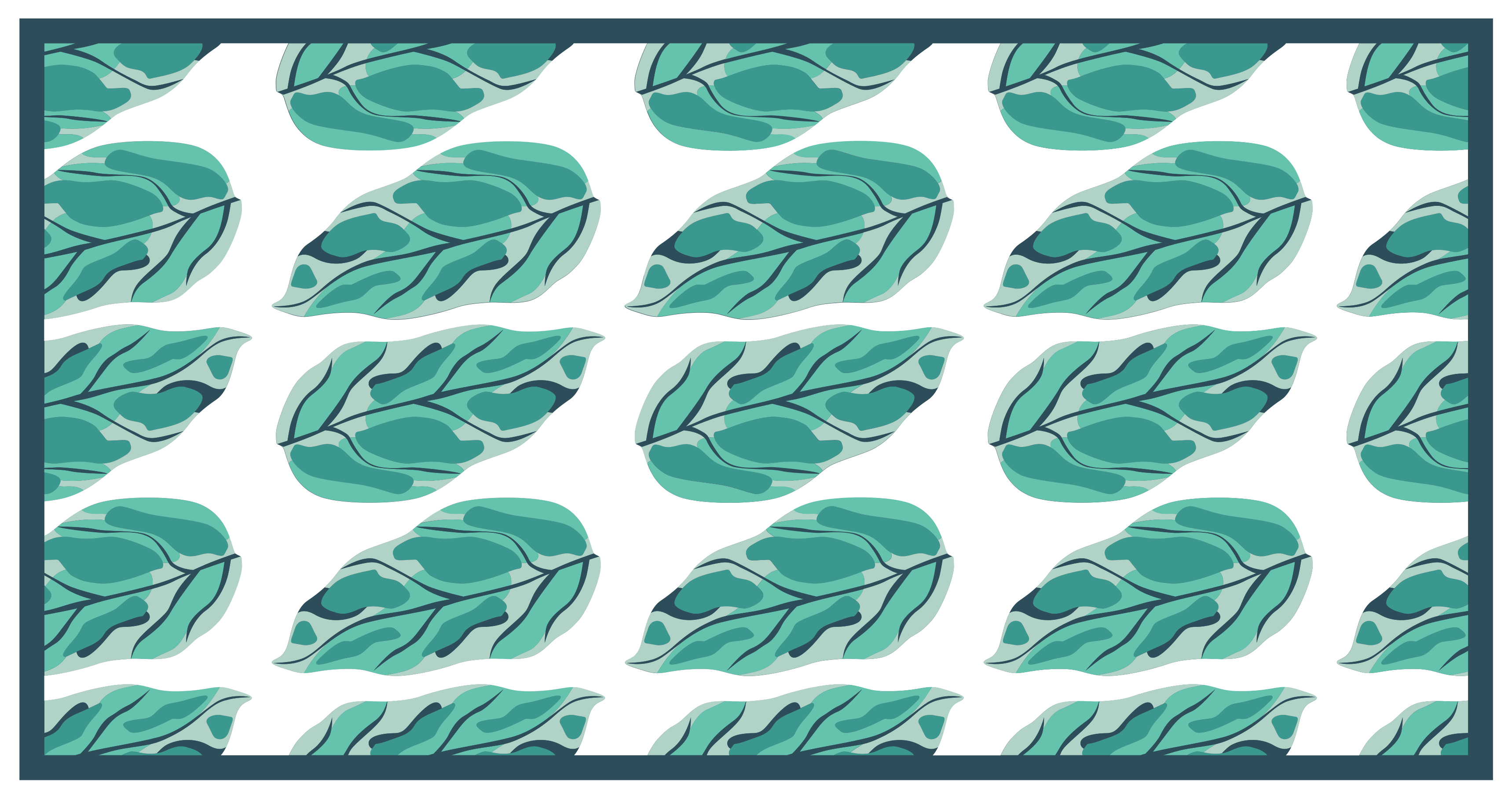 Turquoise leaves nature vinyl rug - TenStickers