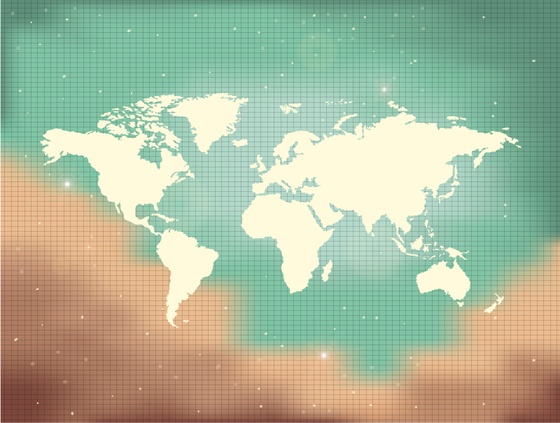 Global Map Depiction world map vinyl rug - TenStickers