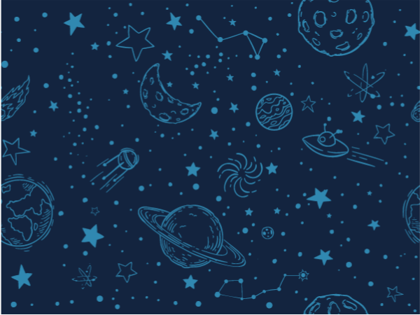 Space-Themed Illustration kids vinyl rug - TenStickers