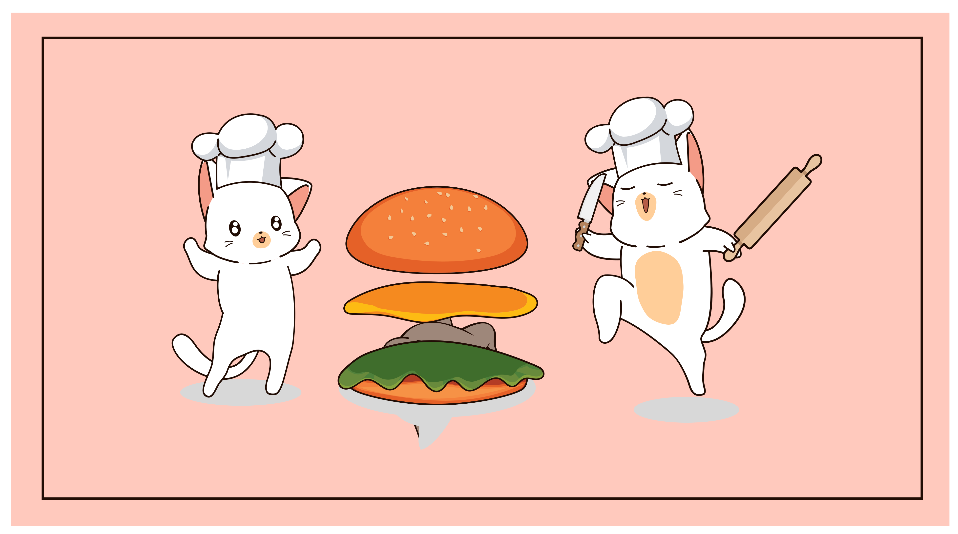 Cat's kitchen  kitchen floor tiles - TenStickers