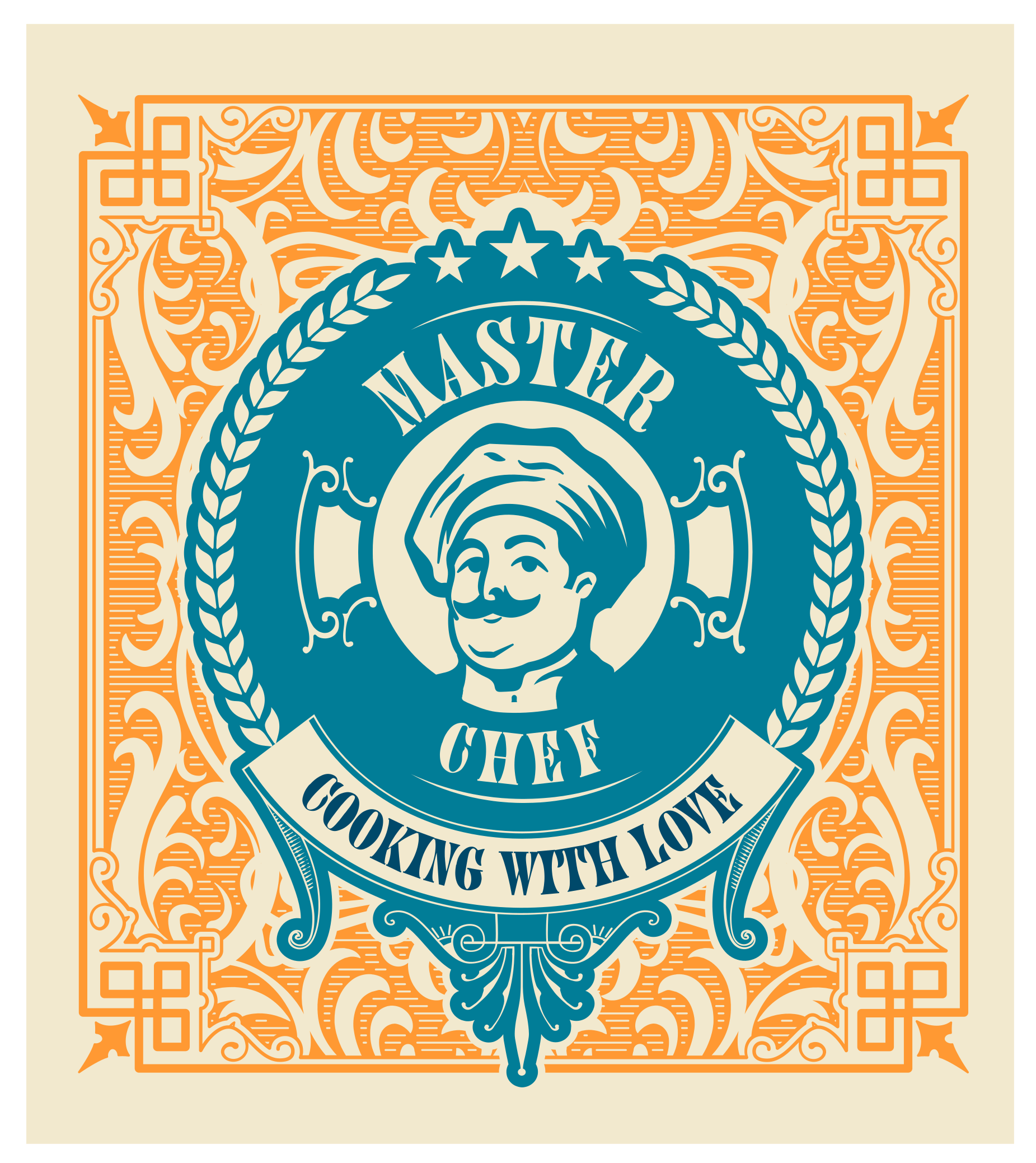 Master Chef Love custom vinyl rug - TenStickers