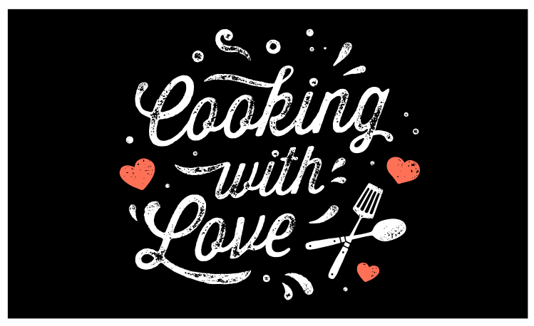 Cooking with love vinyl rug - TenStickers