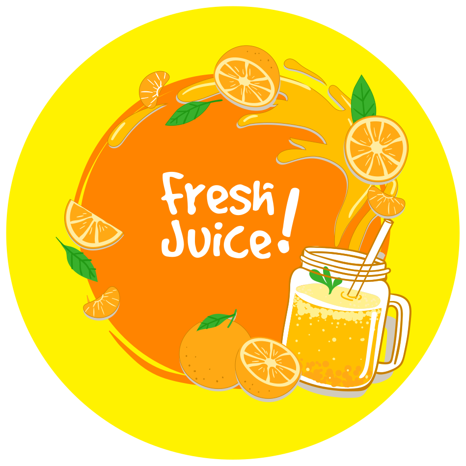 Orange juice kitchen vinyl rug - TenStickers