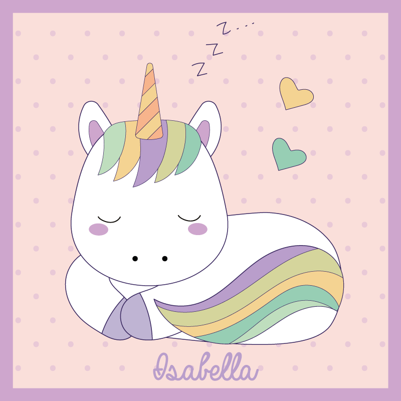 Personalized unicorn on rainbow vinyl rug - TenStickers