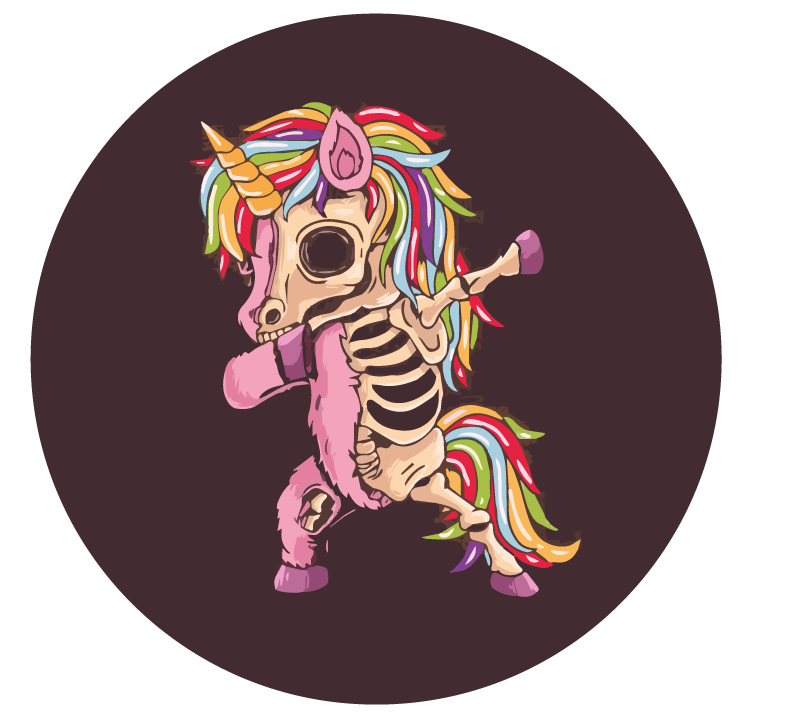 unicorn zombie dabbing  halloween rugs - TenStickers