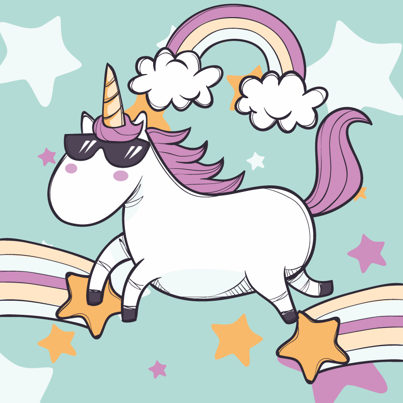 Unicorn Rainbow vinyl rug - TenStickers