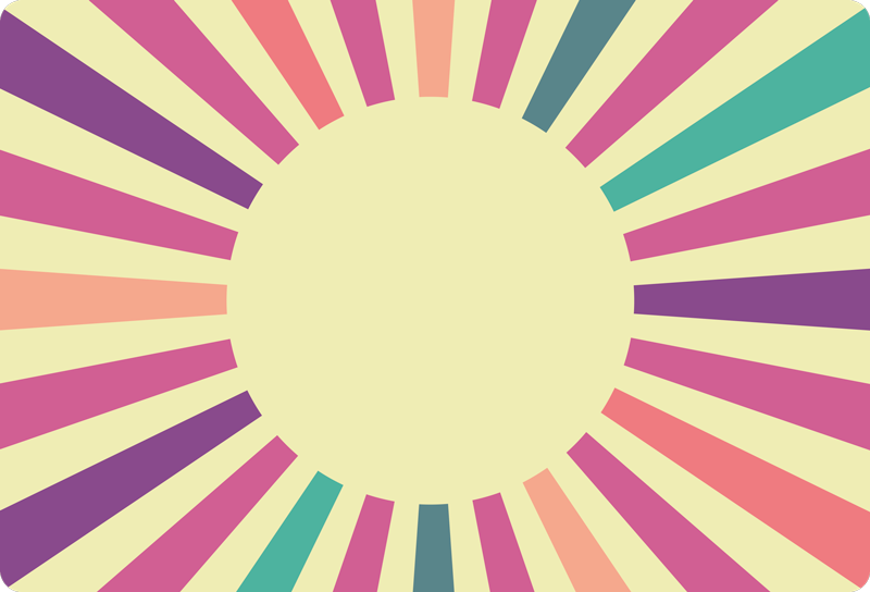 70's Geometric Sun vintage vinyl rug - TenStickers