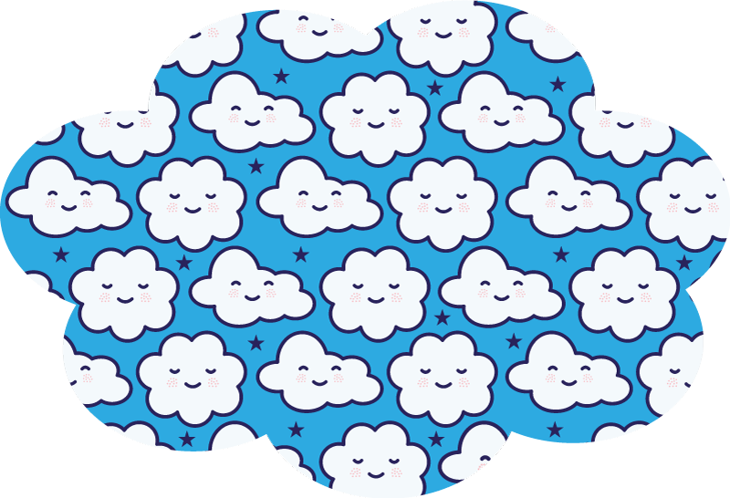 Smiling anime clouds kids vinyl rug - TenStickers