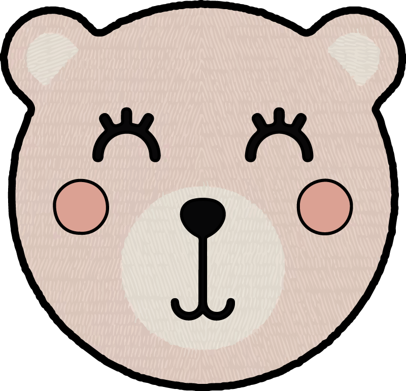 Girl anime bear animal rug - TenStickers