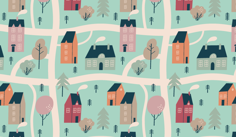 Children's Activity Town kids vinyl rug - TenStickers