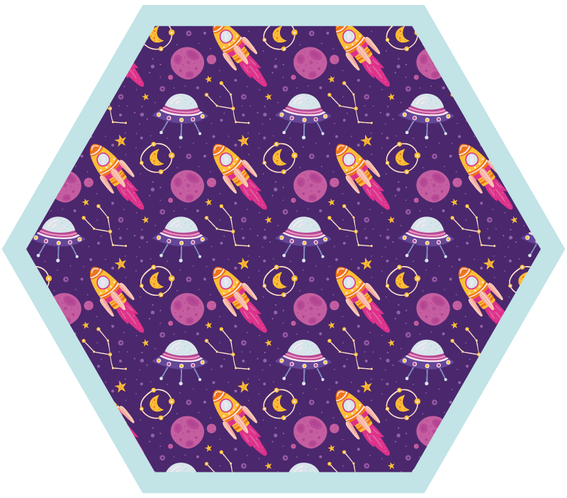 Space-Themed Playground kids vinyl rug - TenStickers