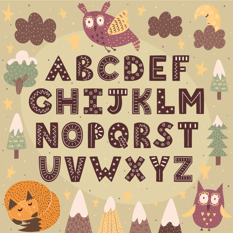 Alphabet nursery alphabet vinyl rug - TenStickers