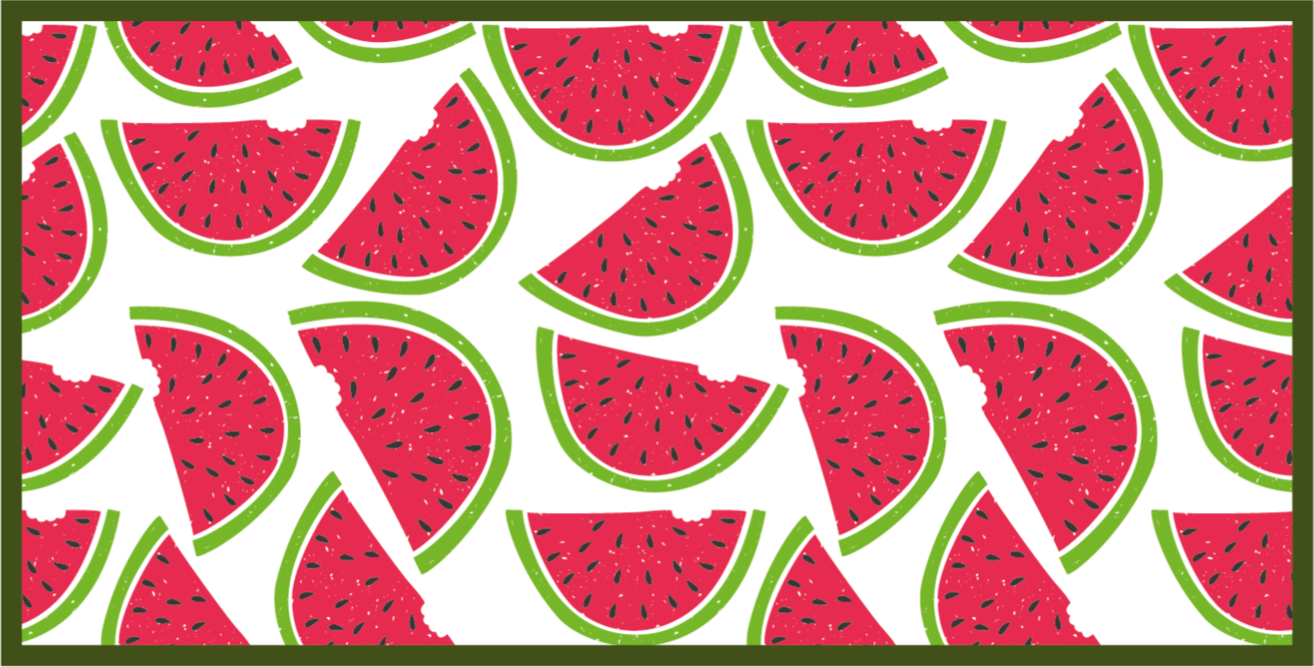 Watermelon Slice Pattern flower vinyl rug - TenStickers