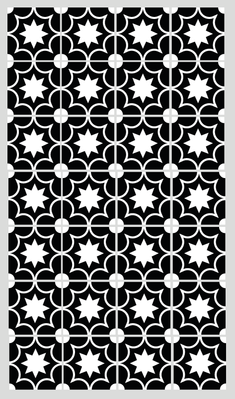 Black and white hidraulic tiles tile carpet - TenStickers