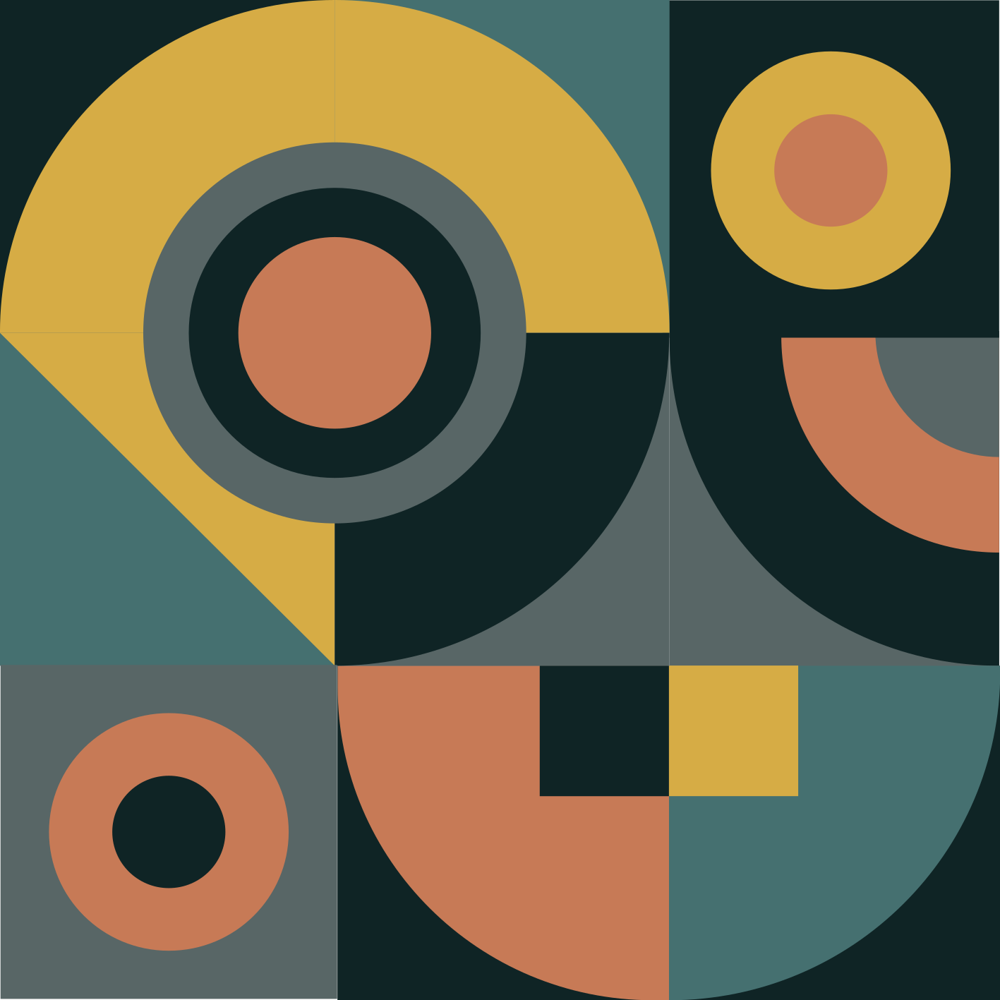 Geometric vinyl rug geometric shapes arrangement - TenStickers
