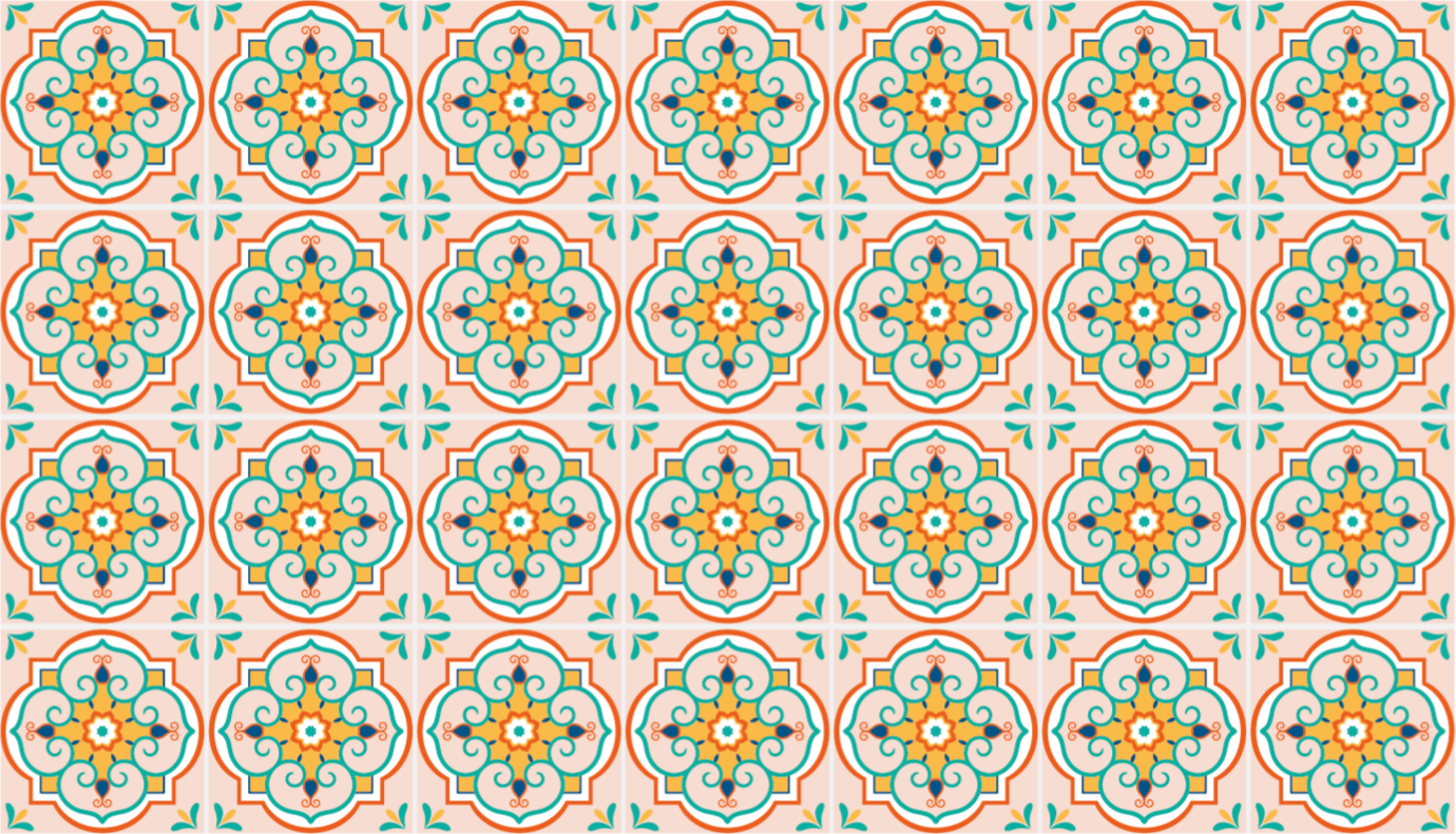 Colorful mosaic tiles vinyl rugs - TenStickers