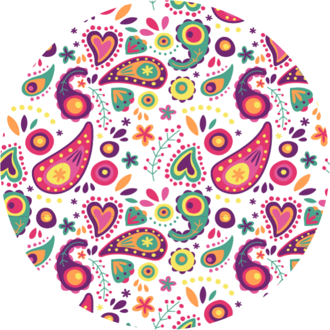 Colorful Paisley Pattern flower vinyl rug - TenStickers