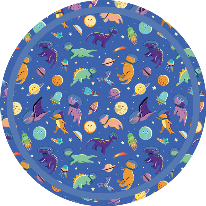 Dinosaurs in the space vinyl rug - TenStickers