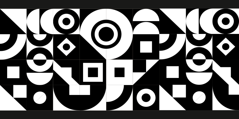 Geometric black and white pattern  runners - TenStickers
