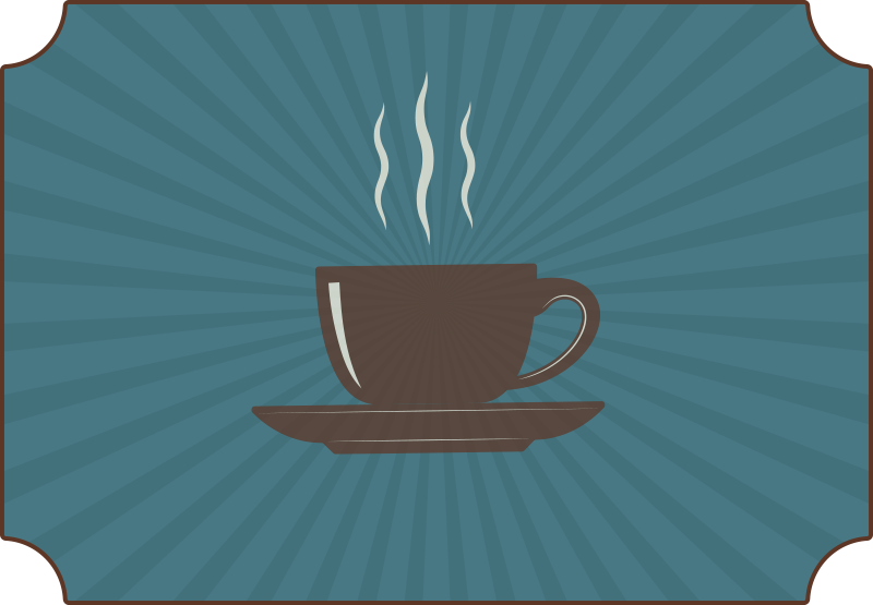 espresso coffee cup blue background modern rug - TenStickers