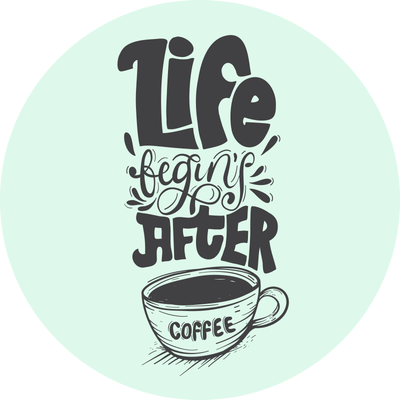 Coffee Quote Motif custom vinyl rug - TenStickers