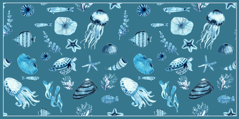 Sea life vinyl runner rug - TenStickers